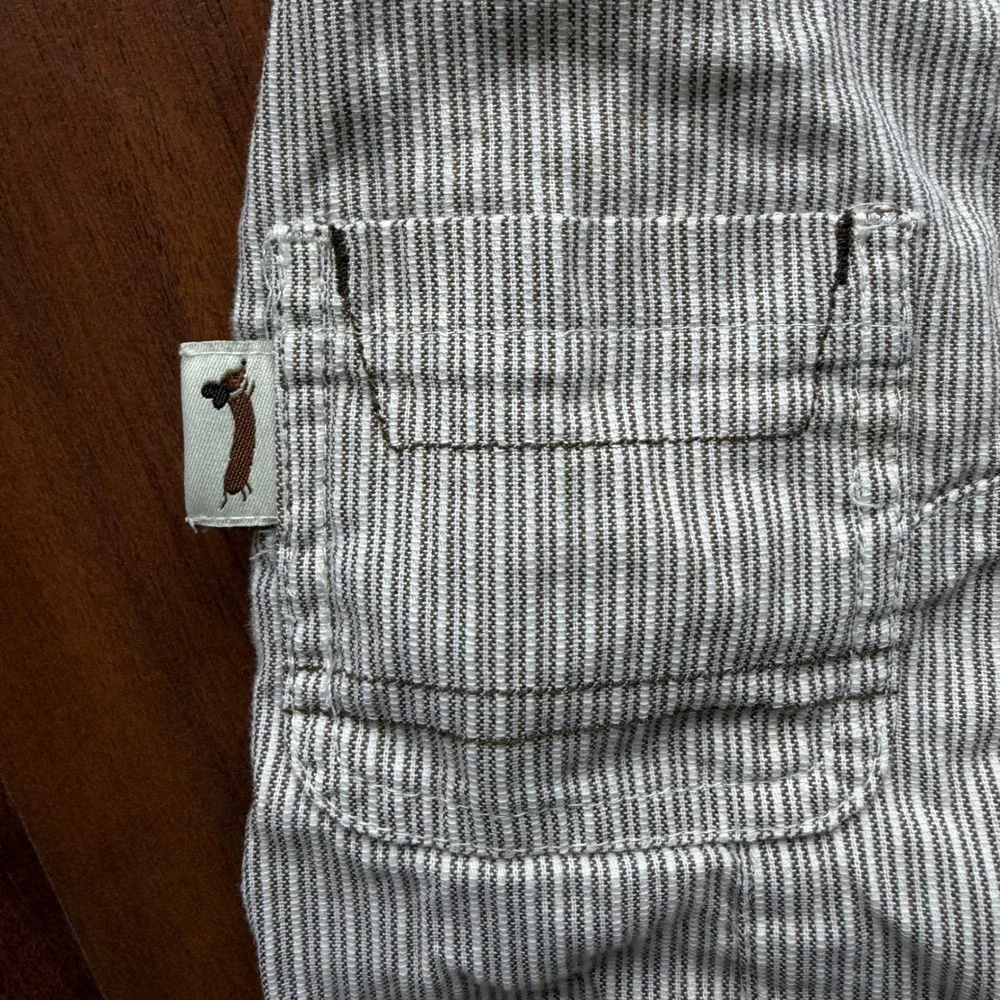 Gymboree Baby 6-12M Hickory Stripe Overalls Dachshund Shirt Set 2006 Vintage